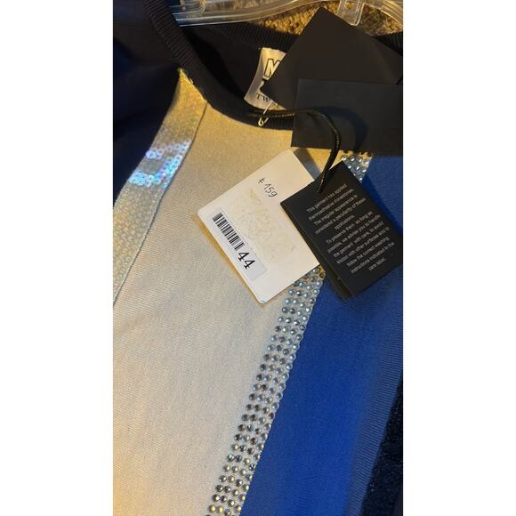 Blue and White Sleeveless Sweater Dress - Picture 6 of 8